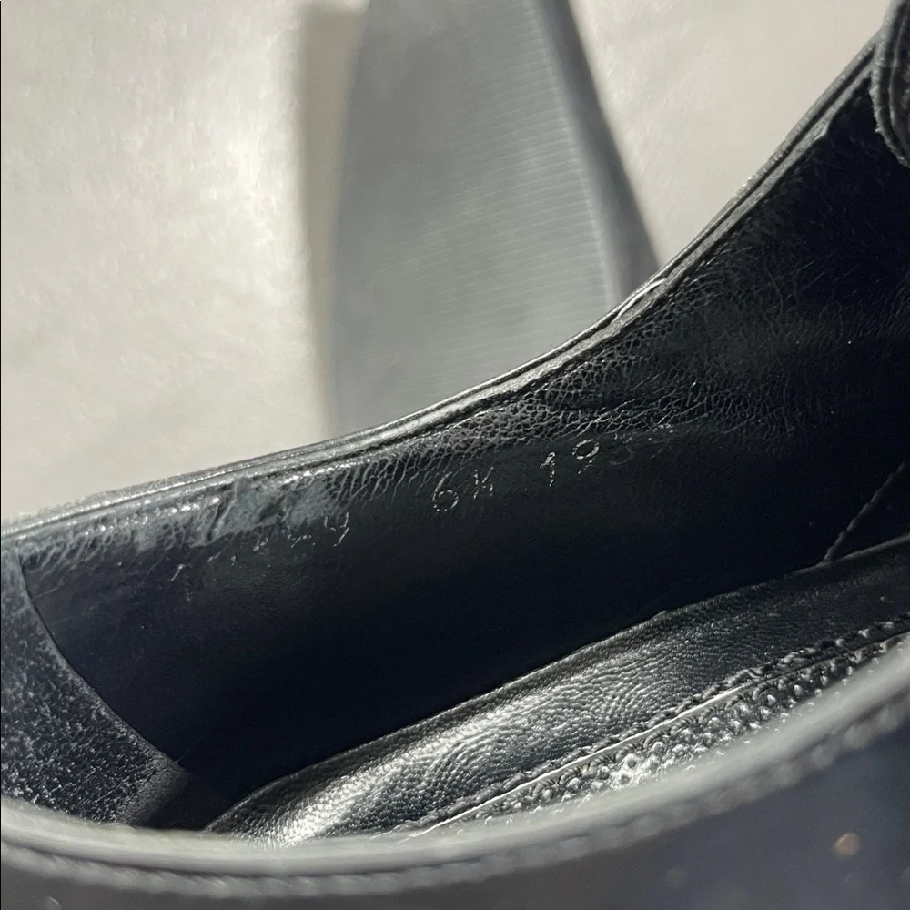 Dolce & Gabbana Mens Black Leather Lace-Up Oxfords Dress Shoes Size 6.5